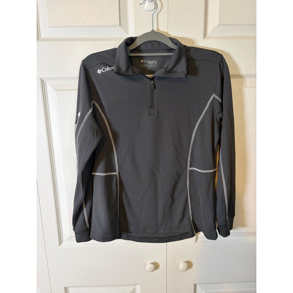 Columbia Golf Mens Gray Quarter Zip Pullover Long Sleeve Performance Shirt Large